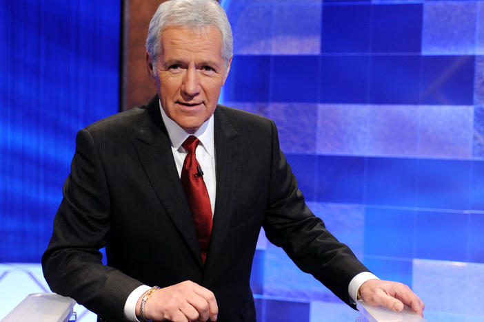 Trebek said he hated to see contestants lose for forgetting to phrase their answers as questions. "I'm there to see that the contestants do as well as they can within the context of the rules," he told <em></em><em>Fresh Air'</em>s Terry Gross in 1987. Above, Trebek poses on the set in April 2010.