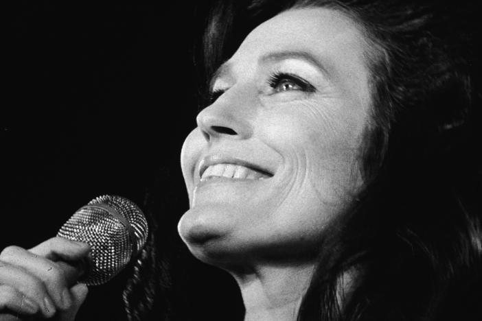 Loretta Lynn performs on stage in California in 1972.