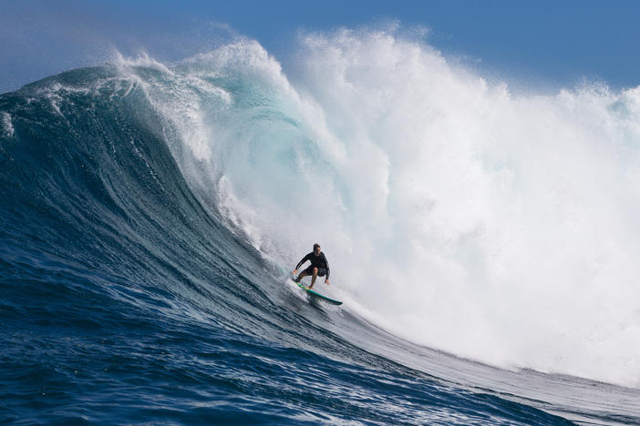 Cunningham shot this image of Paige Alms during a free surf in Maui on Jan. 12, 2018