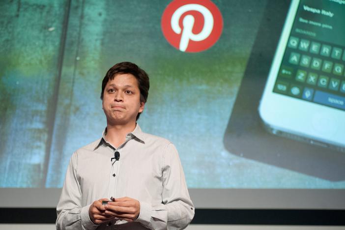 Pinterest CEO Ben Silbermann addresses a Pinterest media event at the company's corporate headquarters in San Francisco, California, on April 24, 2014.