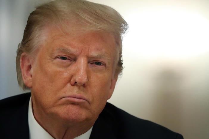 President Trump participates in a White House event Tuesday on how to safely reopen schools during the coronavirus pandemic.