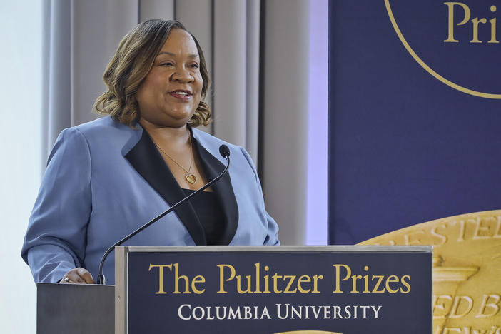 Dana Canedy announces 2019 Pulitzer winners at a ceremony in New York.
