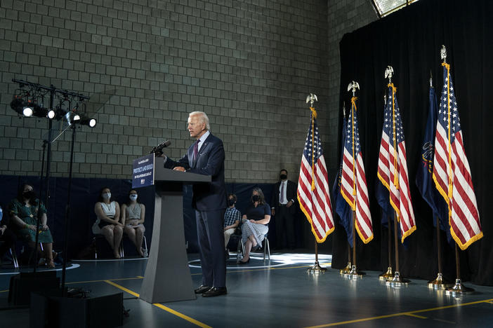 Former Vice President Joe Biden, the presumptive Democratic nominee, speaks during an event about affordable health care in Lancaster, Pa., on June 25.