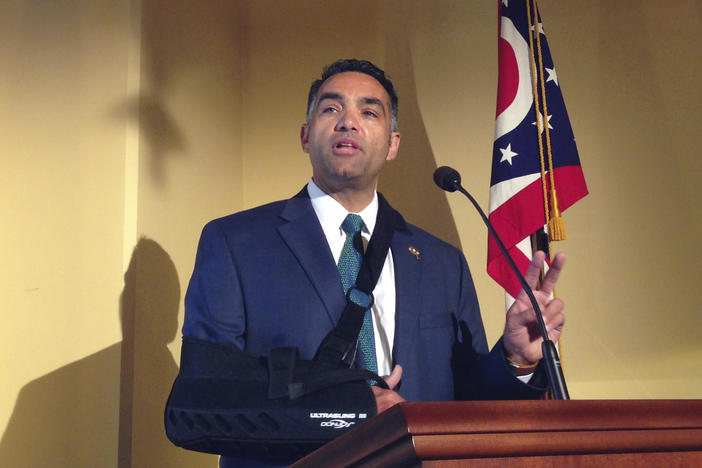 State Rep. Nino Vitale, a Republican who represents the 85th Ohio House District, is seen at a news conference in Columbus, Ohio, in 2016.