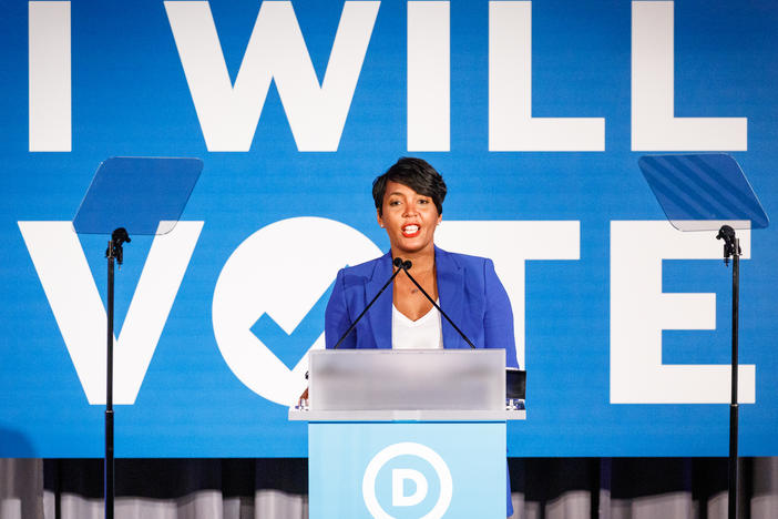 Atlanta Mayor Keisha Lance Bottoms addresses a Democratic National Committee event in June 2019 in Atlanta. The mayor is considered a contender for Joe Biden's vice presidential pick.