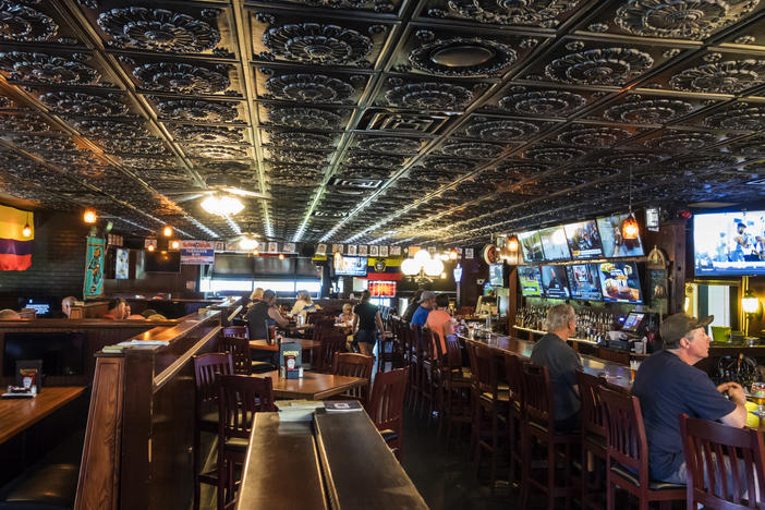 A bar in Myrtle Beach, S.C., is shown before the pandemic. The governor's curfew on alcohol sales affects bars but not retailers.