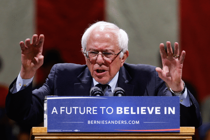 Democratic presidential candidate Sen. Bernie Sanders, I-Vt., speaks during a campaign event, Sunday, April 3, 2016, in Madison, Wisc.