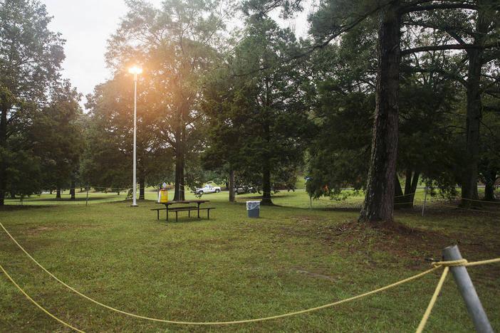 The area set aside for Death Penalty supporters outside  Jackson Diagnostic Prison during Kelly Gissendaner's 2015 execution. 