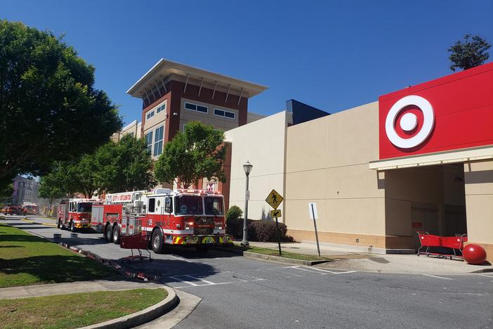 The Atlanta Fire Department and Atlanta Police Department responded Saturday morning to reports of fire and damage inside the Target on Sidney Marcus Boulevard in Buckhead.
