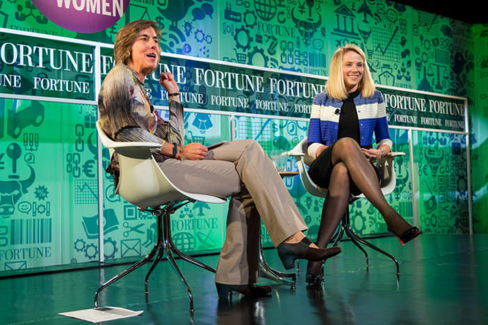 Pattie Sellers of Fortune interviews President and CEO of Yahoo! Marissa Mayer in 2013.