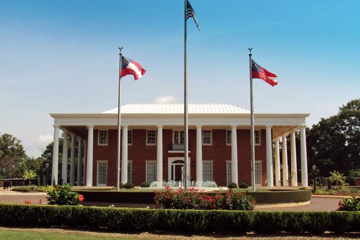 A view outside the Georgia Governor's mansion