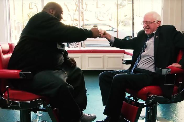 Killer Mike meets with Democratic presidential candidate Bernie Sanders in Atlanta.