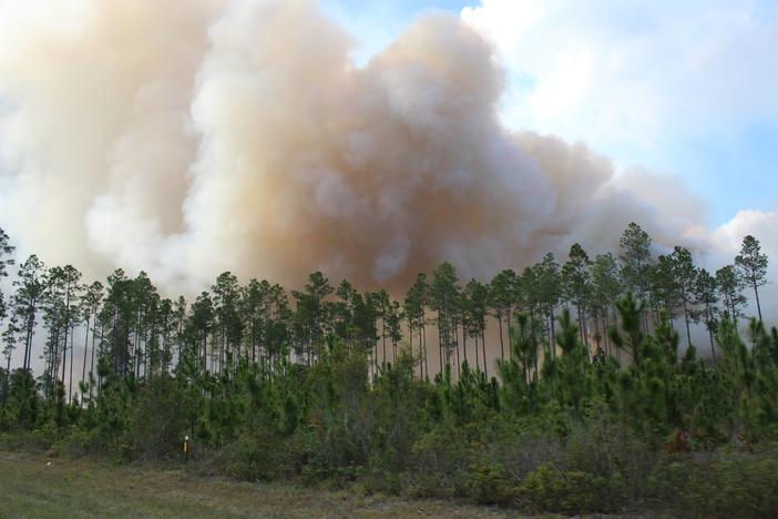 The West Mims Fire continues to burn across 19,000 acres on the Georgia-Florida line.