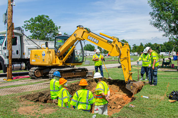 The city of Tulsa, Okla., has begun a test excavation to determine if land on city-owned property is the site of a mass grave from the 1921 Tulsa Race Massacre.