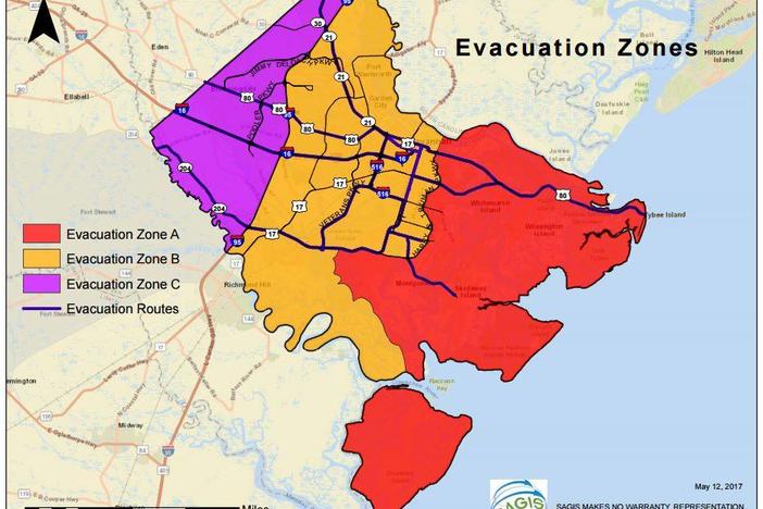 At a press conference Saturday afternoon, Sept. 9, CEMA Director Dennis Jones said, "All of Chatham County remains in an evacuation order. Zone A is mandatory; zones B and C are in a general evacuation order."