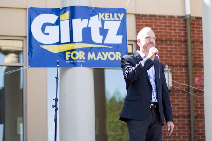 Girtz speaks during a 2017 campaign kickoff event at the Lyndon House Arts Center in Athens.