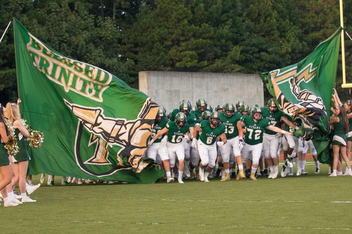 The Blessed Trinity High School football team won the 2019 4A state championship.