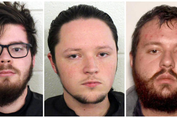 From left: Luke Austin Lane, Jacob Kaderli and Michael Helterbrand are accused of plotting "to overthrow the government and murder a Bartow County couple," according to police in Floyd County, Ga.