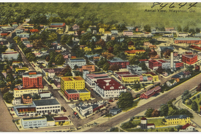 An arial view of Waycross, Georgia