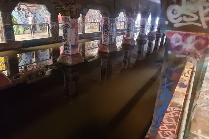The Krog Street tunnel was closed to traffic on Friday morning following Thursday's severe weather.