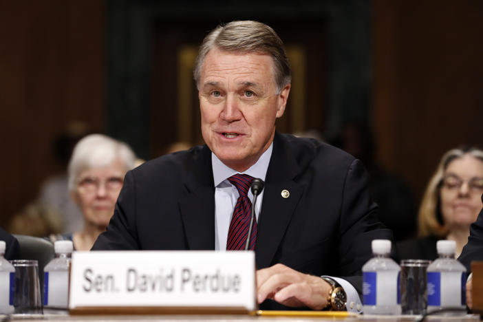 Sen. David Perdue, R-Ga., speaks during a Senate Judiciary Committee hearing, on Capitol Hill, Wednesday, Sept. 20, 2017 in Washington. 