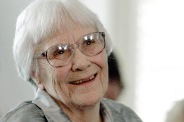 Harper Lee smiles during a 2007 ceremony honoring the four new members of the Alabama Academy of Honor at the Capitol in Montgomery, Alabama.