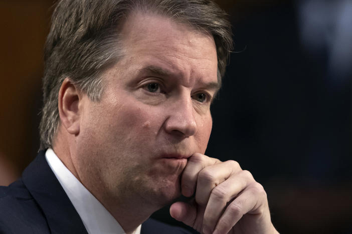 In this Sept. 6, 2018, photo, President Donald Trump's Supreme Court nominee Brett Kavanaugh waits to testify before the Senate Judiciary Committee for the third day of his confirmation hearing on Capitol Hill in Washington.