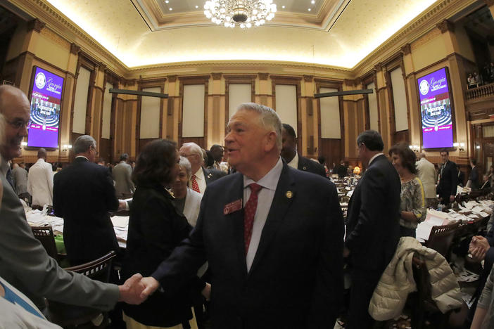 House Speaker David Ralston, R-Blue Ridge, leaves the House chambers after ending the 2019 legislative session in the House chambers at the State Capitol Wednesday, April 3, 2019, in Atlanta.