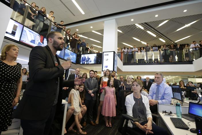 Wesley Lowery of The Washington Post speaks after winning the 2016 Pulitzer Prize for National Reporting. He and his colleagues received the honor for creating and using a national database to illustrate police shootings.