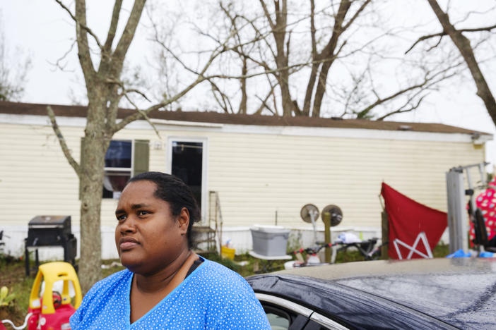 Sandra Thornton's family hasn't had running water or utility provided electricity since Hurricane Michael blew through Bainbridge two weeks ago. 