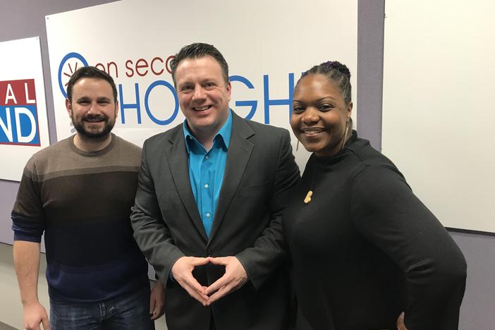 Our Breakroom gang: (left to right) Robbie Medwed, Greg Williams, and Nicki Salcedo (not pictured, Anya Silver)