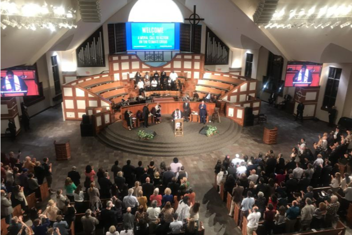 Former Vice President Al Gore is joined by Atlanta faith leaders on an interfaith discussion on climate change. 