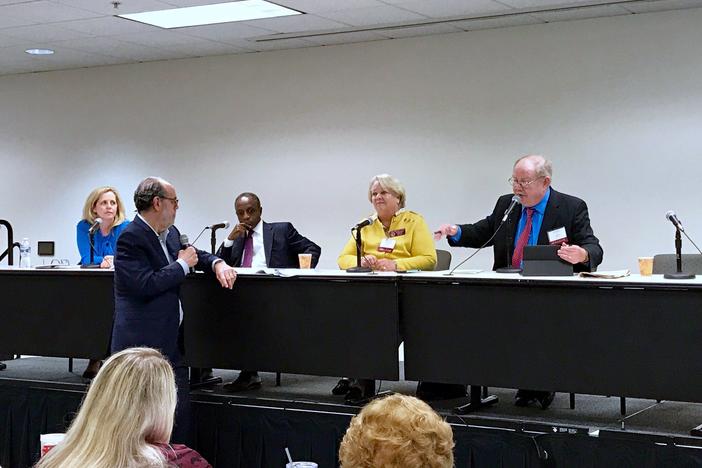 From left to right: Loretta Lepore, Michael Thurmond, Mary Margaret Oliver, and Jim Galloway.