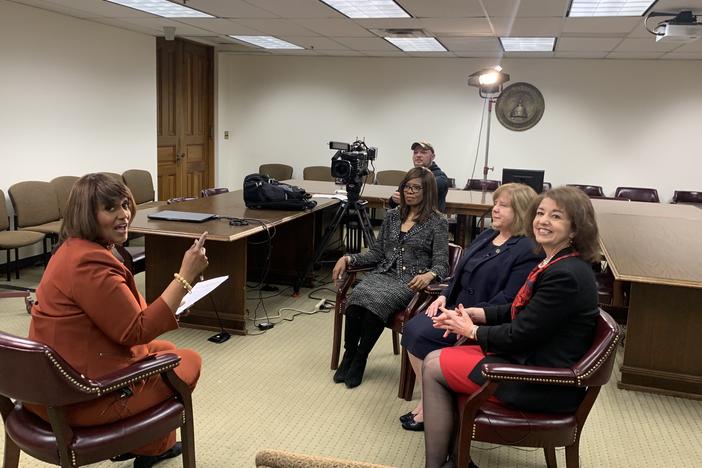 GPB Lawmakers Host Donna Lowry interviews (L to R) Dr. Patrice Harris, Dr. Sally Goza and Dr. Jacqueline Fincher