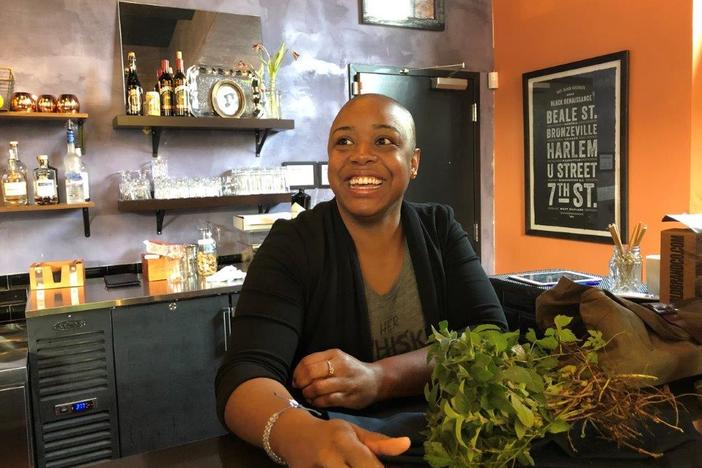 Independent Atlanta bartender Tiffanie Barriere prepares a mint julep at Parlor.