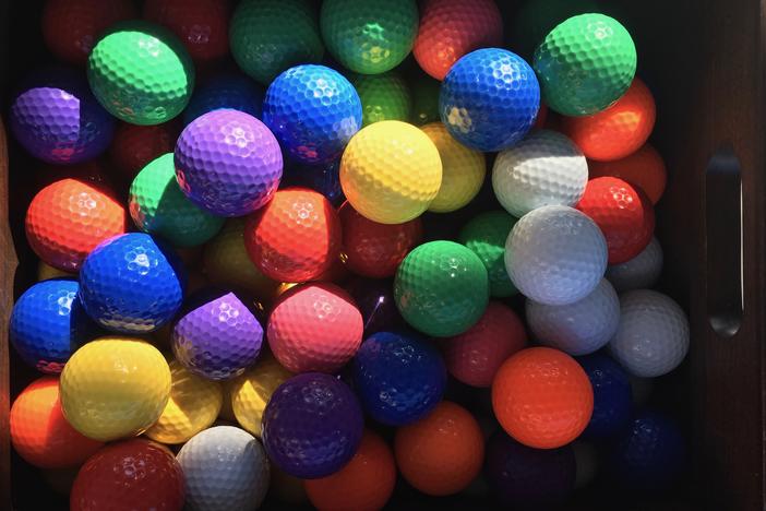 Mini golf balls at Skyline Park