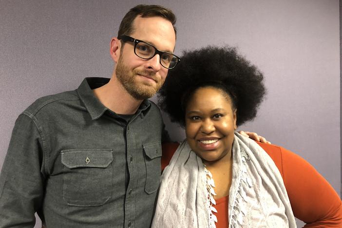 Stills photographer Curtis Bonds Baker with host Kalena Boller.