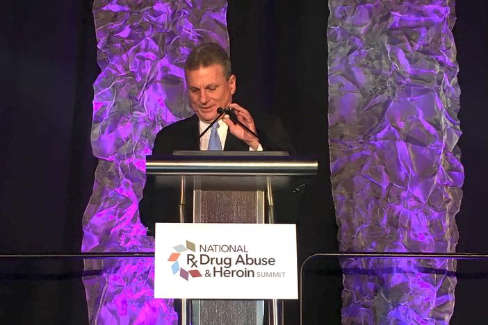 U.S. Rep. Buddy Carter (R-Pooler) speaks Tuesday at the National Prescription Drug Abuse and Heroin Summit in Atlanta.