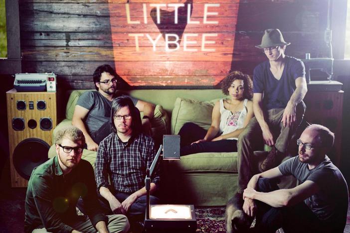 Members of Little Tybee (l to r): Ryan Donald (electric bass), Pat Brooks (drummer), Chris Case (keyboard), Nirvana Kelly (violin), Brock Scott (guitar, vocals) and Josh Martin (guitar)