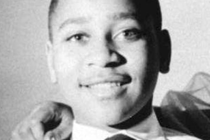 A photo of Emmett Till from the 2005 documentary "The Untold Story of Emmett Louis Till."