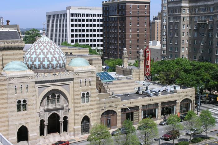 The Fox Theatre sits in the Midtown section of Atlanta.