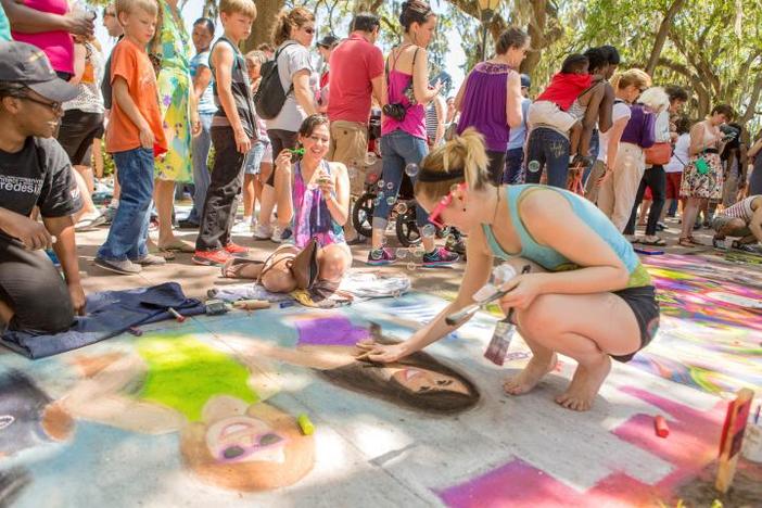 Colorful chalk art will take over Forsyth Park at Saturday's SCAD Sidewalk Arts Festival
