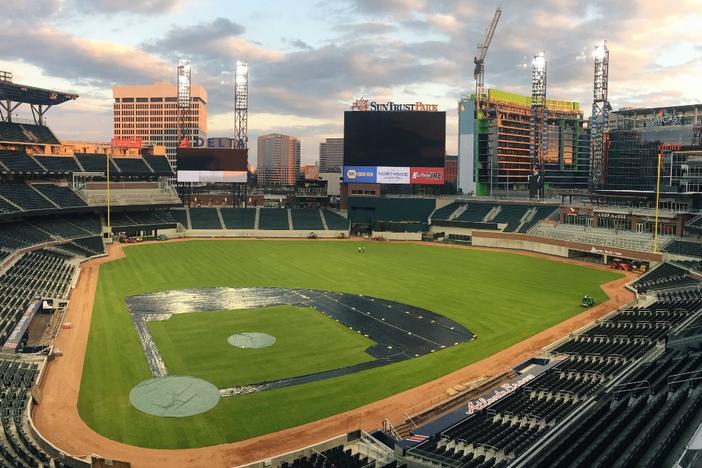 The field at SunTrust Park, the new home of the Atlanta Braves.