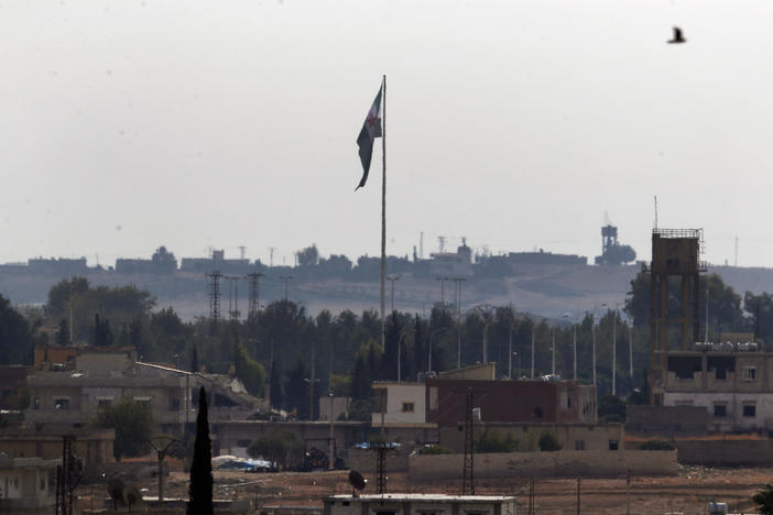 Turkish side of the border between Turkey and Syria, in Akcakale.