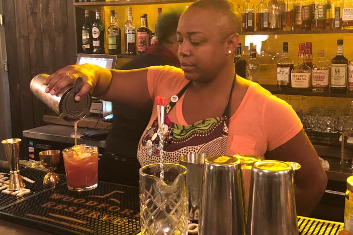 Tiffanie Barriere mixes up a cocktail and speaks with Chuck Reece of "The Bitter Southerner."