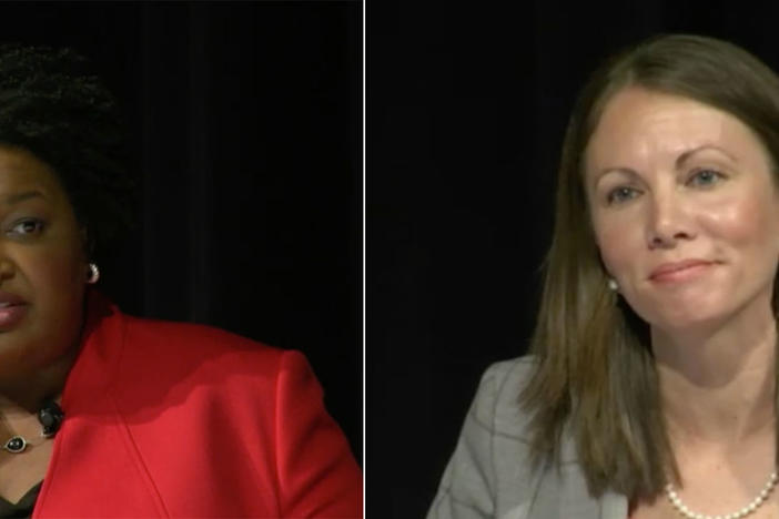 Stacey Abrams (left) and Stacey Evans met for the for the first time on the same stage as gubernatorial candidates Monday, Oct. 2.