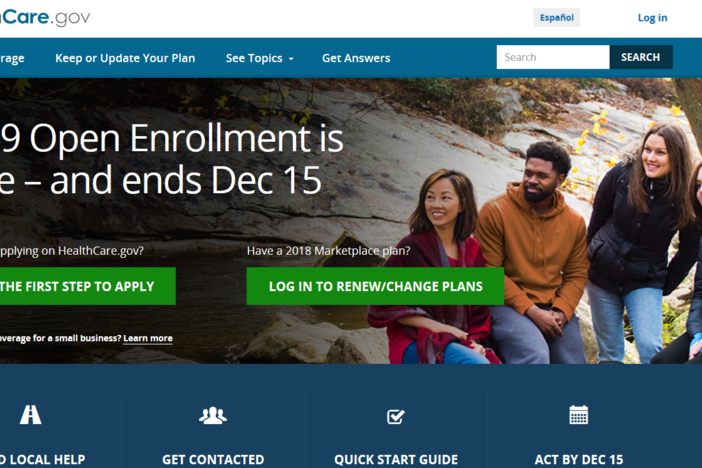 A screenshot of the healthcare.gov website