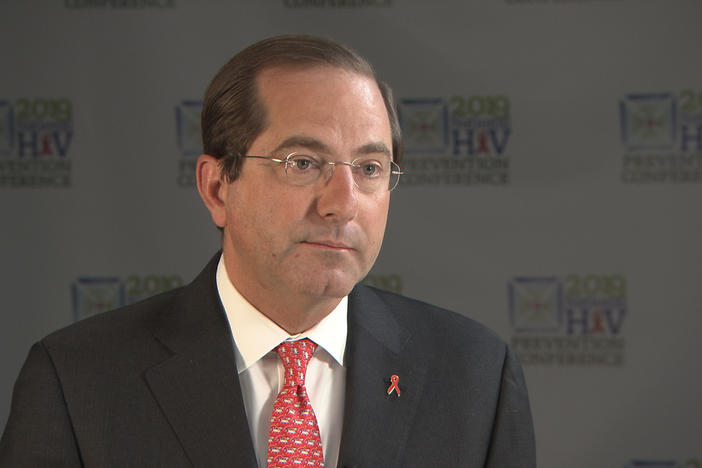 Health and Human Services Secretary Alex Azar during an interview at the 2019 National HIV Prevention Conference in Atlanta.