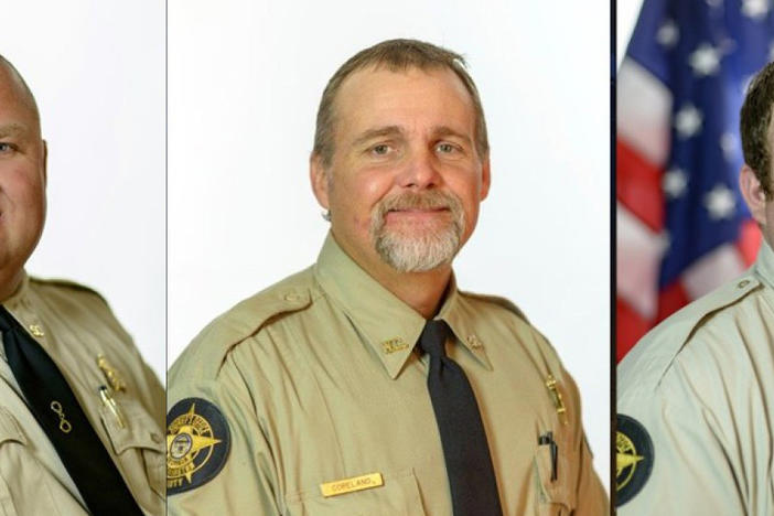 From left: Former Washington County deputies Michael Howell, Rhett Scott and Henry Copeland. The three Tased 58-year-old Eurie Martin to death in 2017. 