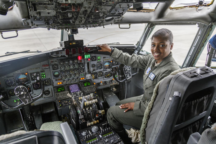 First Lieutenant Andrea Lewis will be the first black woman to deploy with the Georgia Air National Guard.